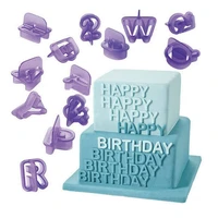 40pcs plastic letter and number fondant cutters set cookie cutter cake stamps baking accessories cake decorating tools