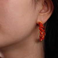 new color sweet temperament love earrings women hand wound pine c shaped earrings jewelry
