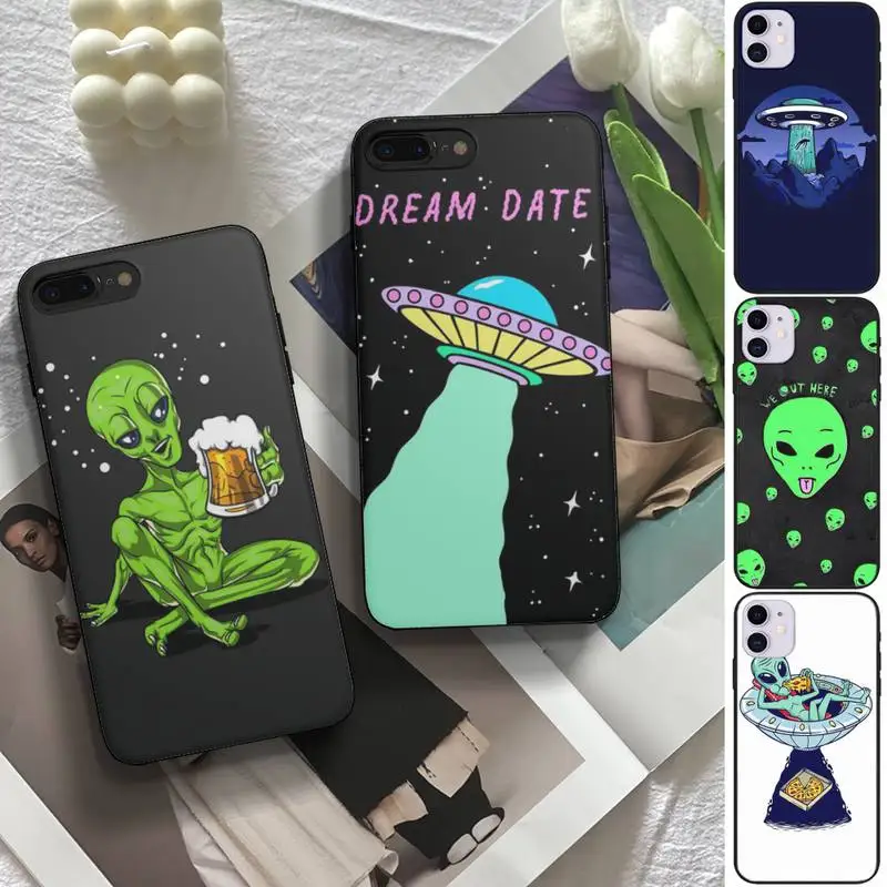 

Aesthetics Cartoon alien Phone Case fundas shell cover for iphone 6 6s 7 8 plus xr x xs 11 12 13 mini pro max