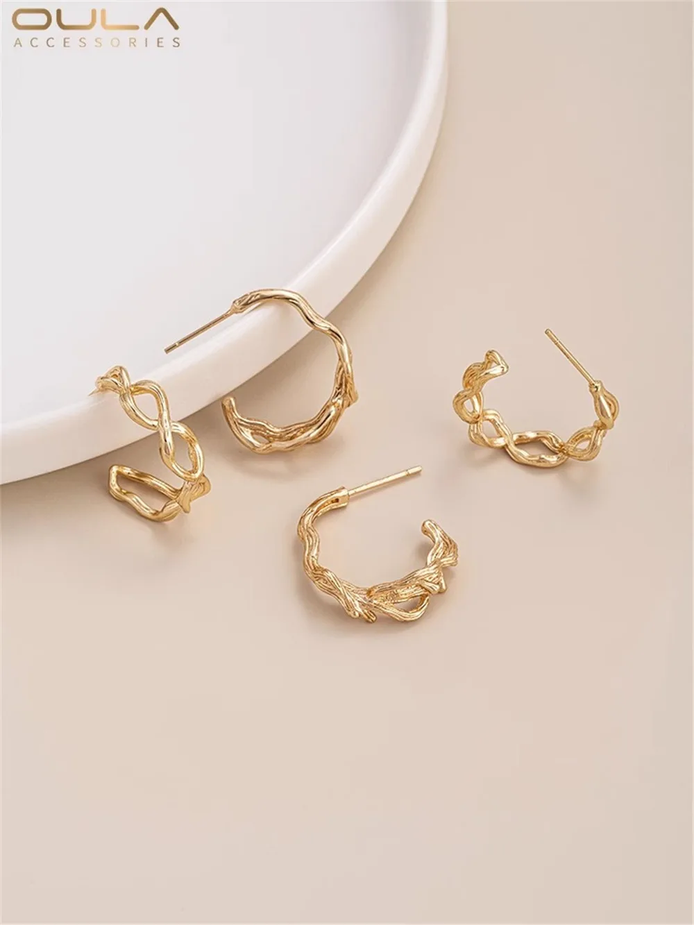 14 К сумка из настоящего золота модные индивидуальные креативные серьги C серебра