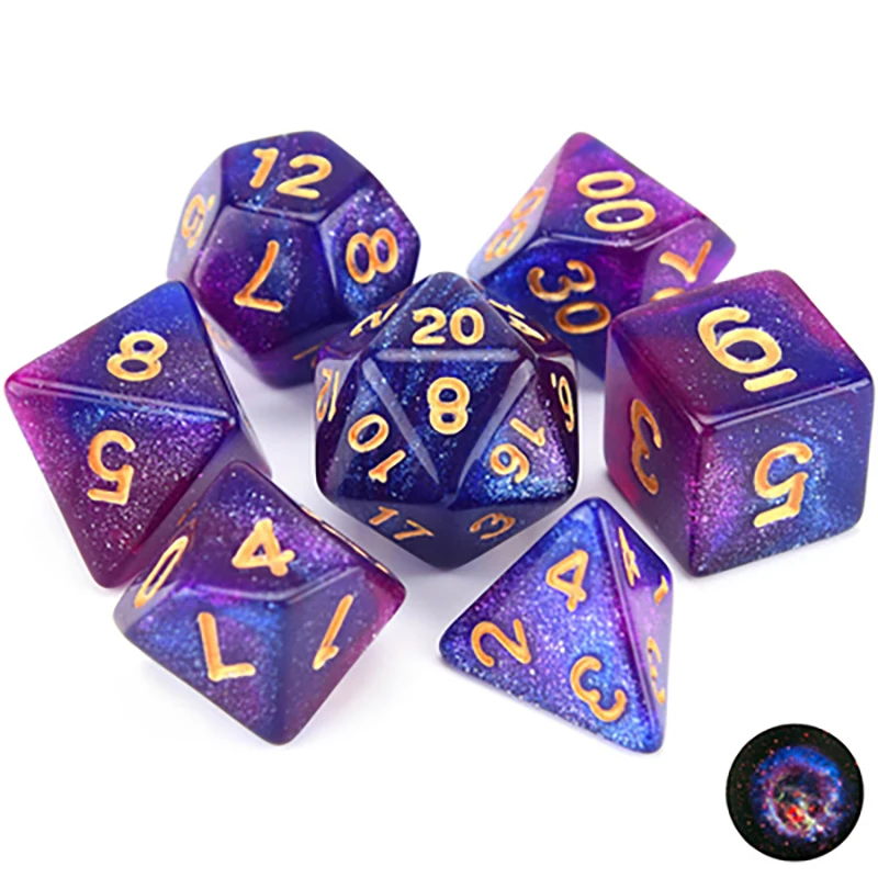 Фото Настольная игра Polyhedral игральные кости DND Set Nebula Polyhedral Game Dice для ролевых игр Подземелья и Драконы MTG D20 D12 D10 D8 D6 D4 №2