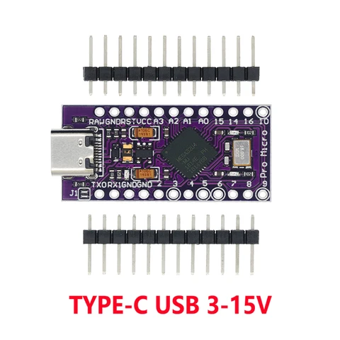 Модуль Micro ATMEGA32U4 5 В/16 МГц с Загрузчиком для arduino MINI USB/Micro USB/TYPE-C с 2-рядным штырьковым разъемом для arduino MINI USB/TYPE-C
