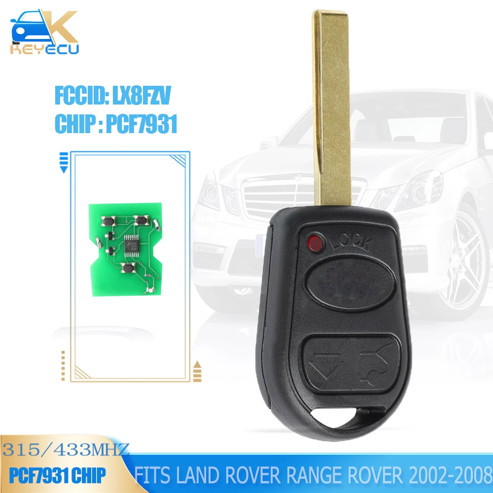 

KEYECU LX8FZV Remote Key Fob 315MHz/433MHz PCF7931 Chip for Land Rover Range Rover 2002 2003 2004 2005 2006 2007 2008