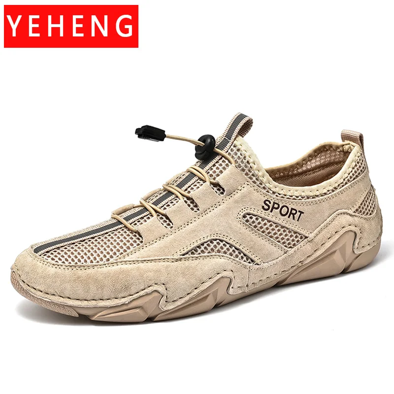 

Spring Autumn New Men's Casual Shoes Mesh Breathable Handmade Octopus Loafers Moccasin Shoe Outdoor Men's Sneakers Driving Shoes