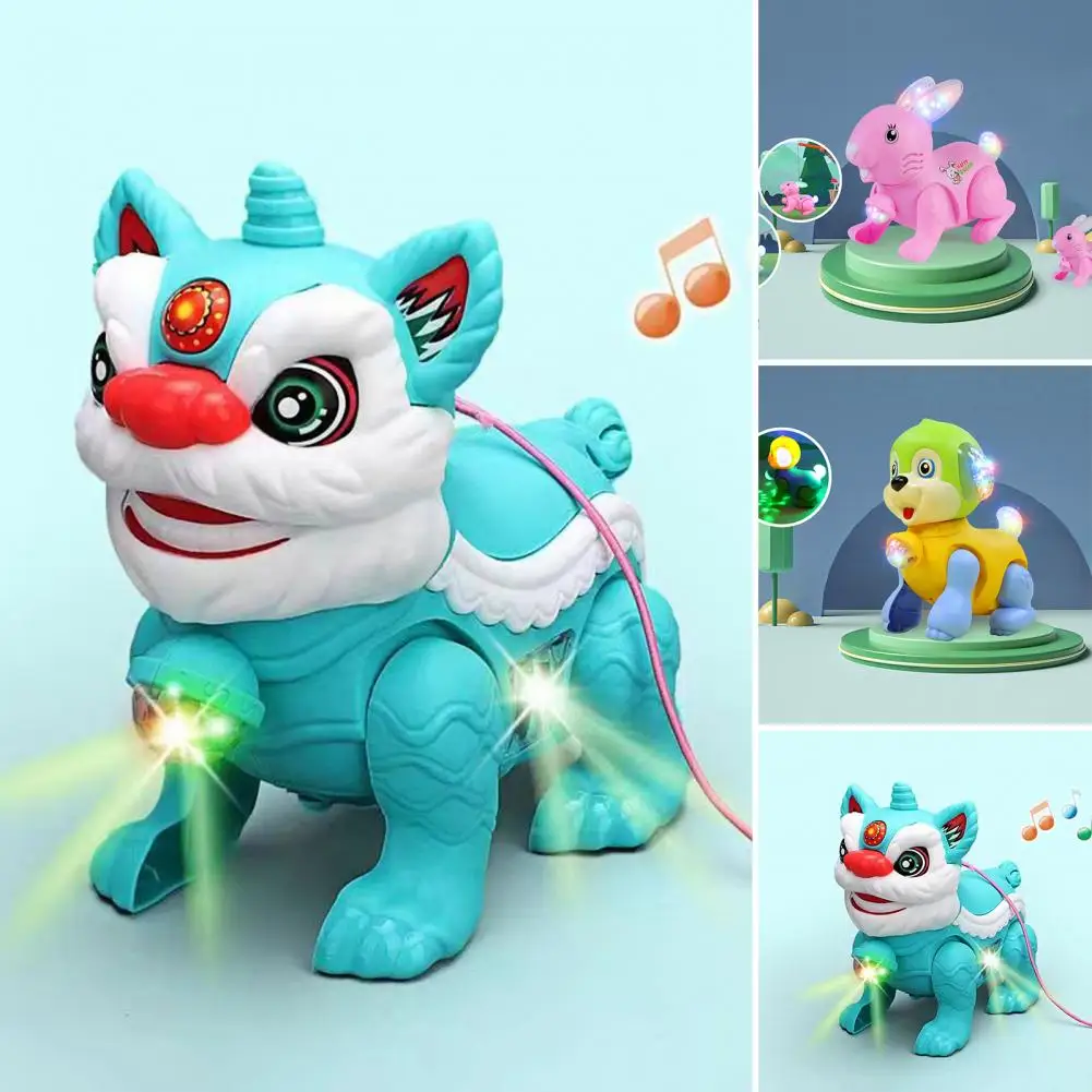 

Cartoon Electronic Dancing Lion Dog Rabbit Toy Kid Glow Electrical Pet Children Toy Novel Toys For Children 2022 Christmas Gift