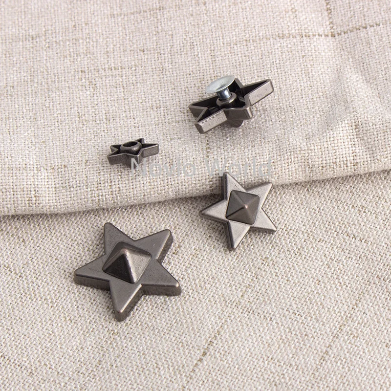 10-50-200pcs 10-15-17-20mm Star Rivet Studs Garment Rivets Leather Rivets Studs and Spikes for Leather Craft images - 6