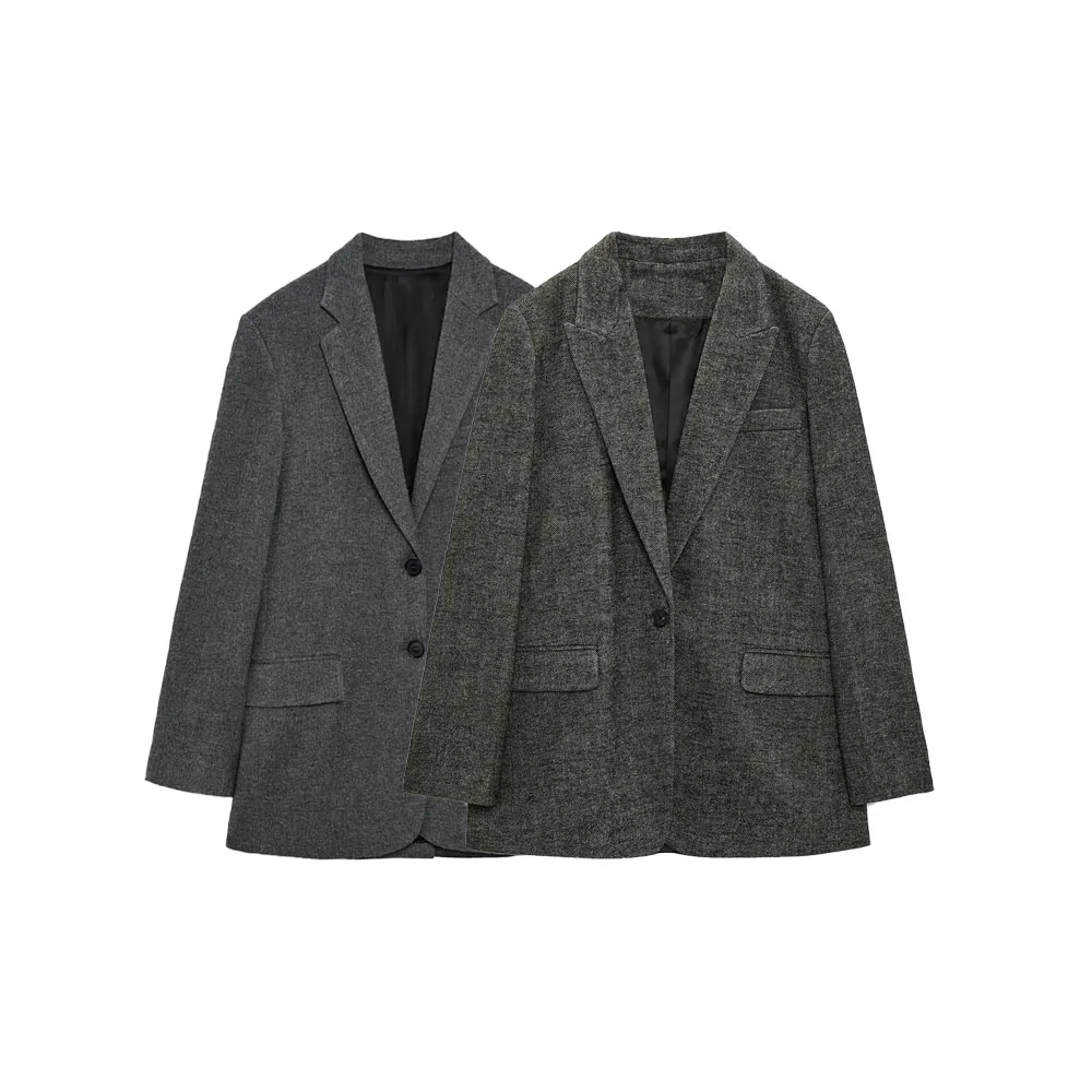 

Новый высококачественный Женский модный пиджак Zach AiIsa's с отложным воротником и длинными рукавами, темпераментный универсальный свободный приталенный Повседневный пиджак