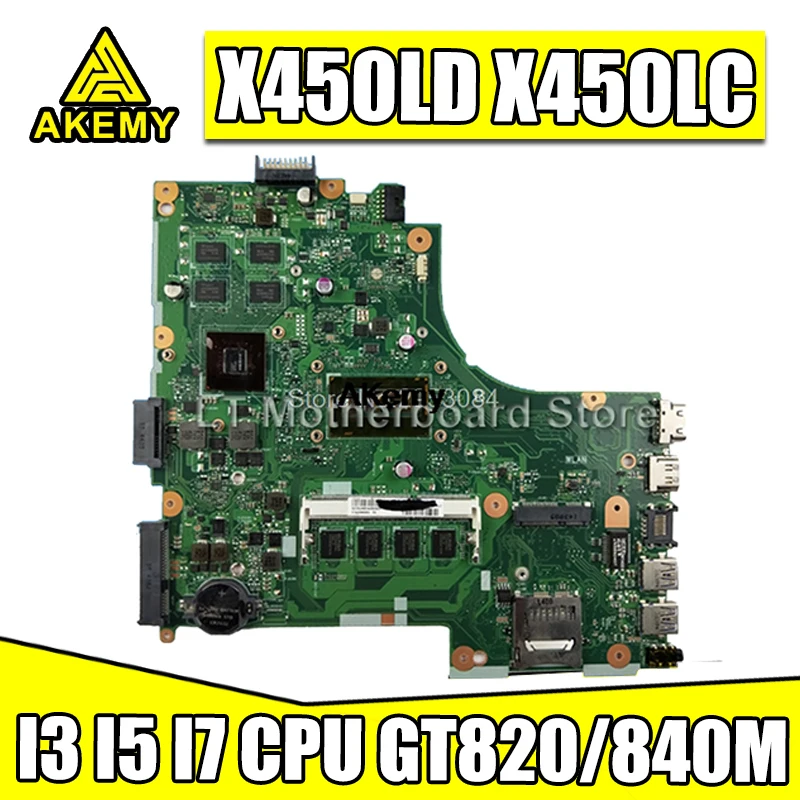 

Материнская плата для ноутбука X450LD, Процессор I3 I5 I7 4 Гб ОЗУ GT820M GT840M GPU для Asus X450LC X450L X450LB X450LN