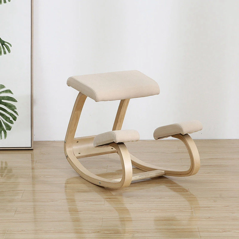 Wooden Kneeling Chair Stool Ergonomic Correct Posture Computer Chair Anti-myopia knee Chair Wooden Home Office Furniture