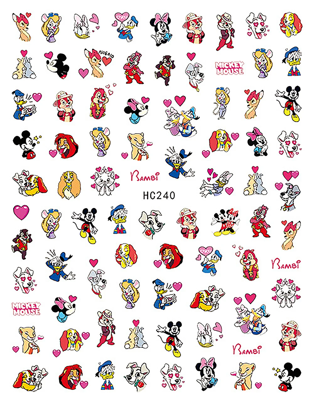 Cute Lilo & Stitch Mickey Mouse Cartoon Nail Stickers Nail Art Accessories Disney Princess Dumbo Nail Decals Nail Art Supplies images - 6