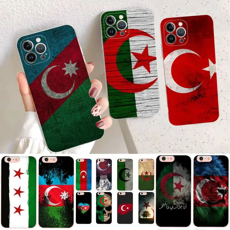 

YNDFCNB Algerian Algeria Flag Passport Phone Case For iPhone 14 11 12 13 Mini Pro XS Max Cover 6 7 8 Plus X XR SE 2020