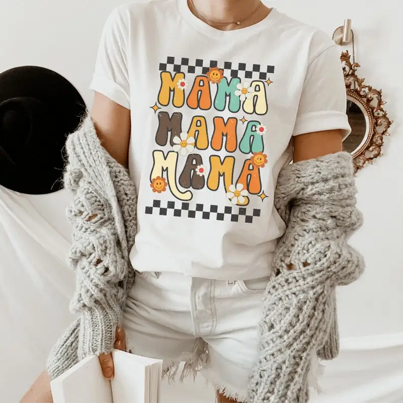 

Retro Mama T Shirt Cotton Clothes Harajuku Fashion mama T-shirt Graphic T-Shirts Femme kawaii harajuku top tees female