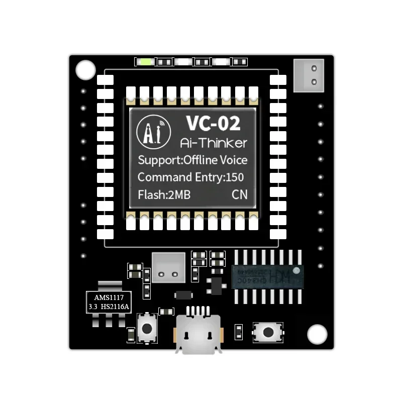 Фото VC-02-Kit VC-02 Интеллектуальный автономный голосовой модуль AI, US516P6, Ch340c Макетная плата с автономным распознаванием, модуль управления речи №2