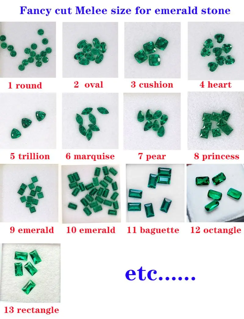 Зеленый цвет овальной формы Создано Hydrothermal Muzo Изумруд от 2*4 мм до 4*6 включая