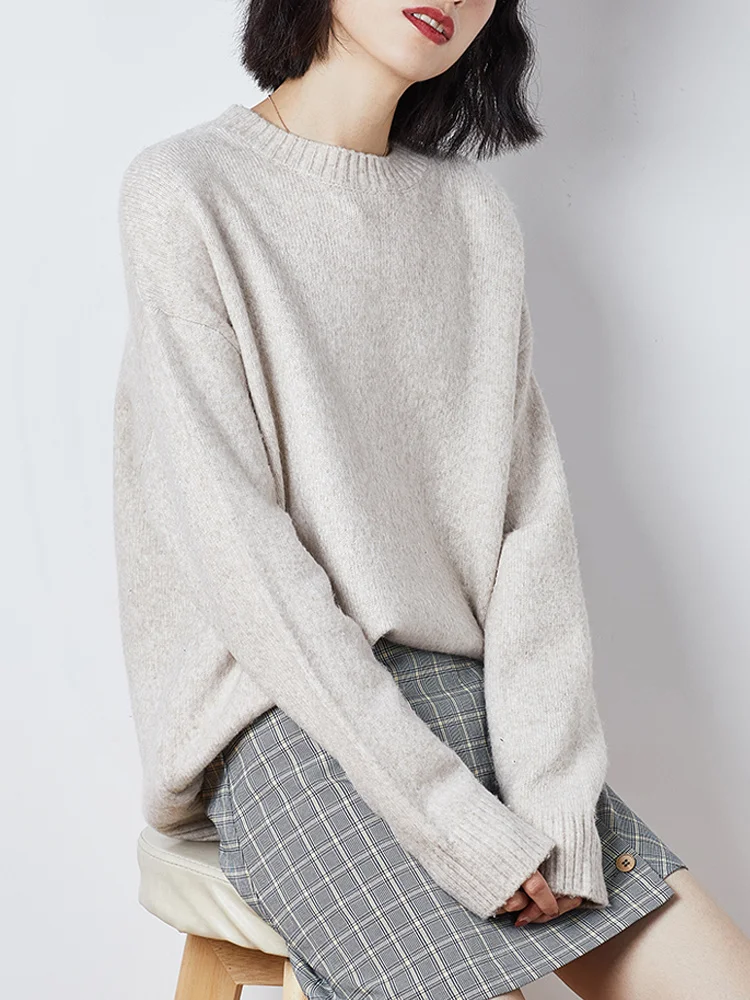 

New Autumn and Winter Sweaters Women's Retro Japanese Idle Style Loose High Collar Knitwear Pullover Top