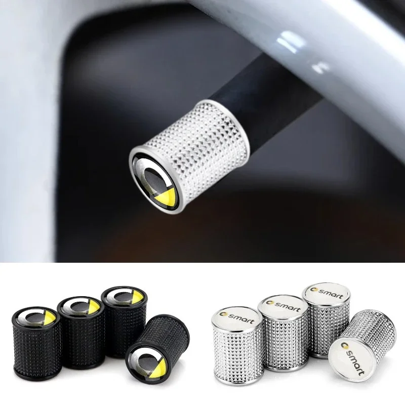 4 шт. колпачки для клапанов автомобильных колес украшения Smart Fortwo Forfour 451 453 450 452 454