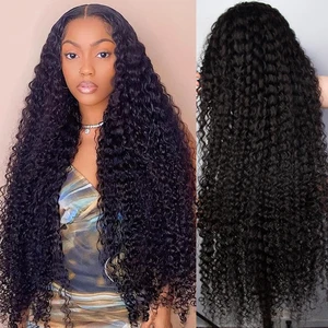 Image for 13x4 Deep Wave Frontal Wig Brazilian Curly Full La 