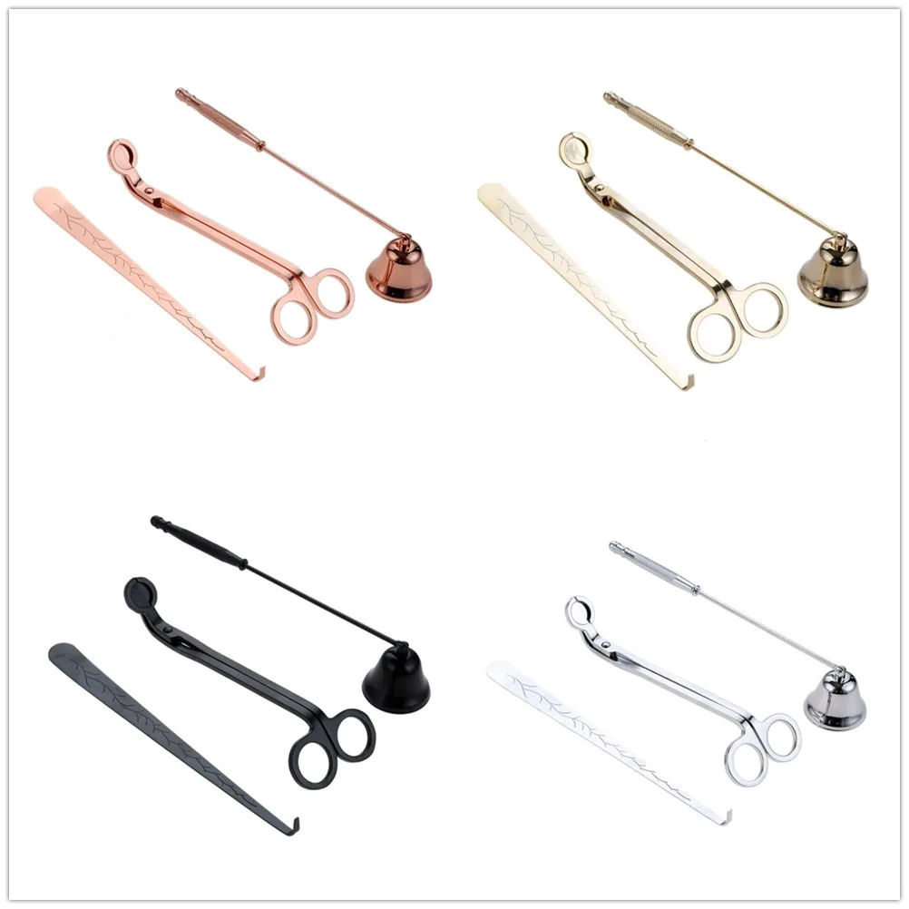 3pcs/1kit Candle Care Tools Stainless Steel Wick Scissors Tr