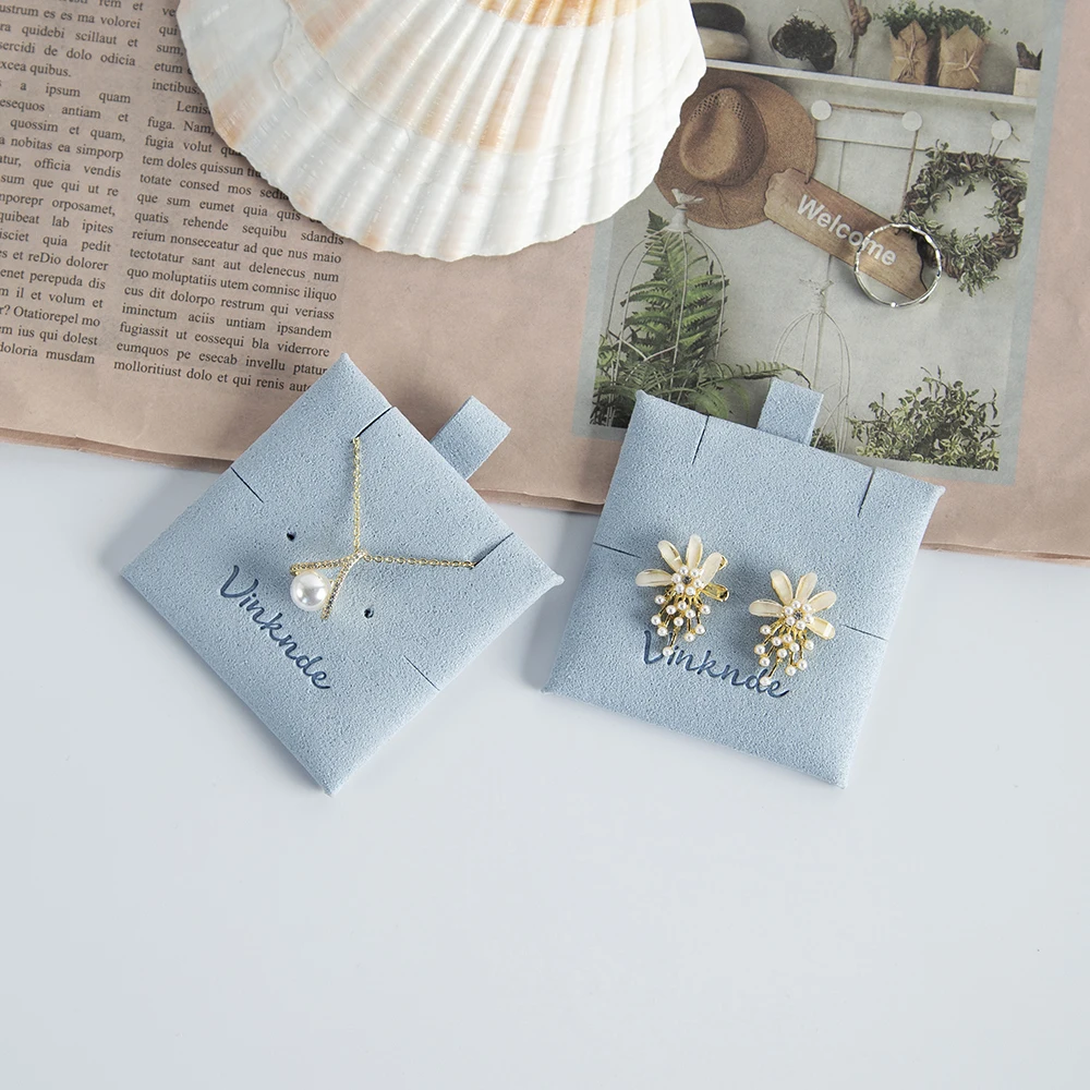 Wholesale Bulk Necklace Display Cards Customized Logo Card Hold Microfiber Cardboard for Earrings Ear Studs Jewelry Packaging