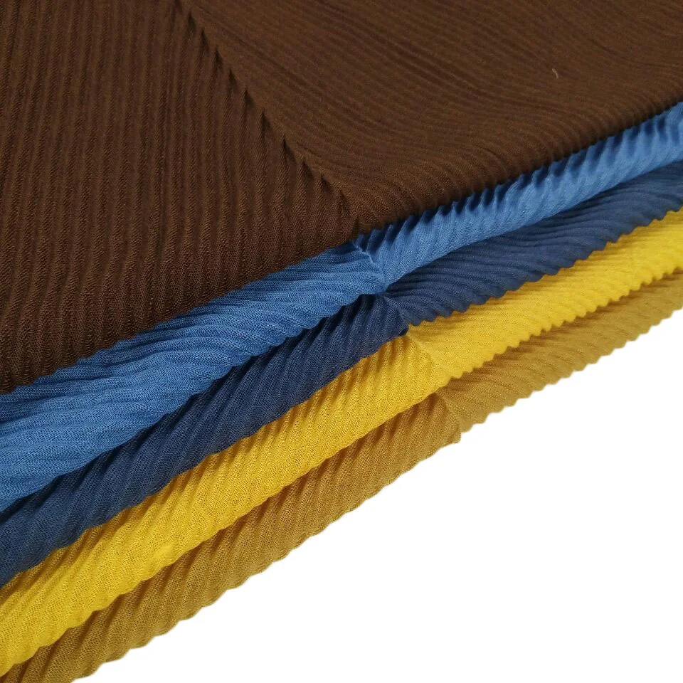 Pleated Cotton Linen Hijabs Scarf Plain Crinkle Shawls Lady High Quality Muslim Wraps Soft Wrinkle Headwraps Plain Long Turban