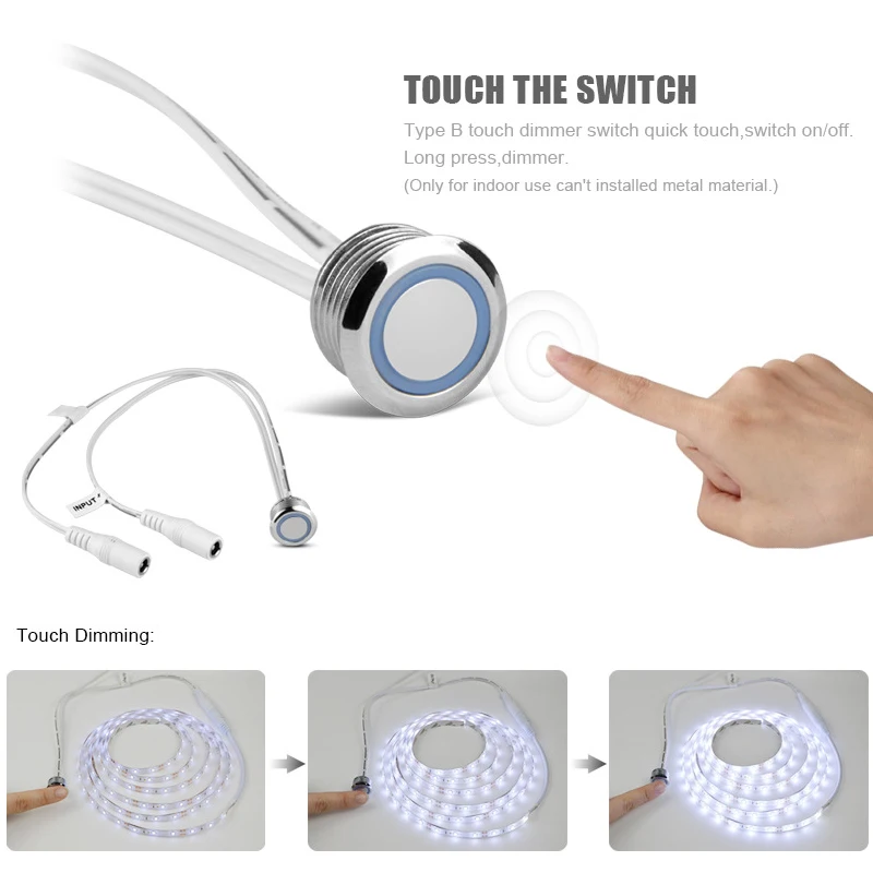 

12V Cabinet Door Touch Switch for LED Strip Bar Light