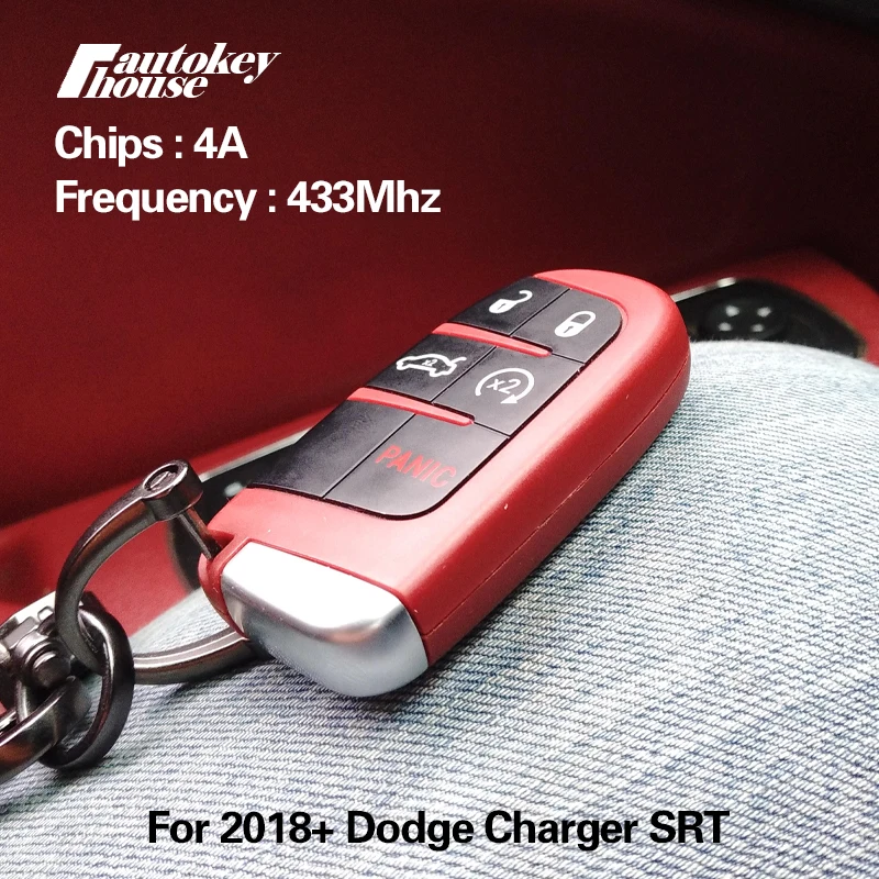 

Послепродажный 5 кнопочный 4A чип смарт-ключи зажигания для 2018 + Dodge зарядное устройство SRT сменный дистанционный ключ-брелок CN087047 w/старт двигателя