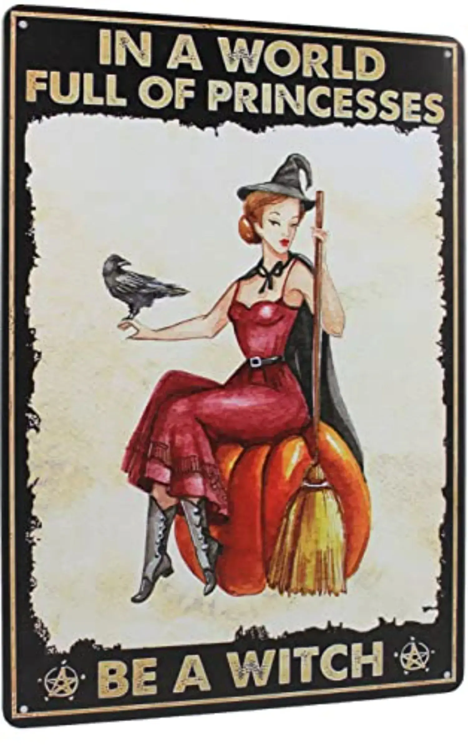 

Vintage Halloween Metal Tin Sign, Witch, Iron Painting, Halloween Decoration, Witch Gifts, Home Wall Decoration, Plaques & Signs