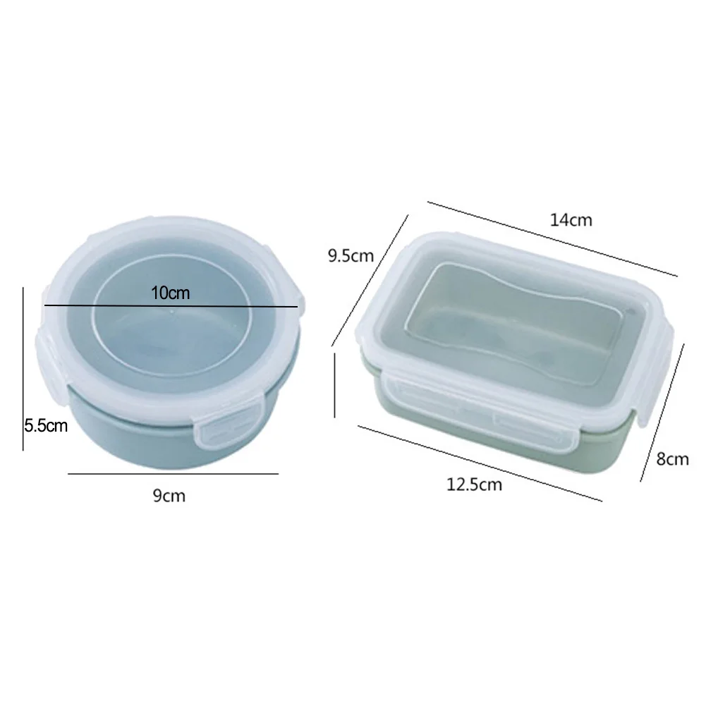 

Storage Box Bento Box Kitchen 14*9.5*5.5cm 1pcs Green/blue PP+Silicone Round/Square 10*5.5*5.5cm Universal 1pcs