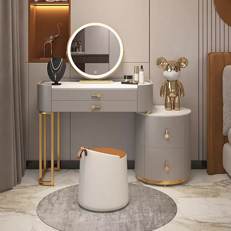 

Luxury Minimalist Dressing Table All Solid Wood Slate Multifunctional Storage Cabinet Chest Drawers One Bedroom Furniture