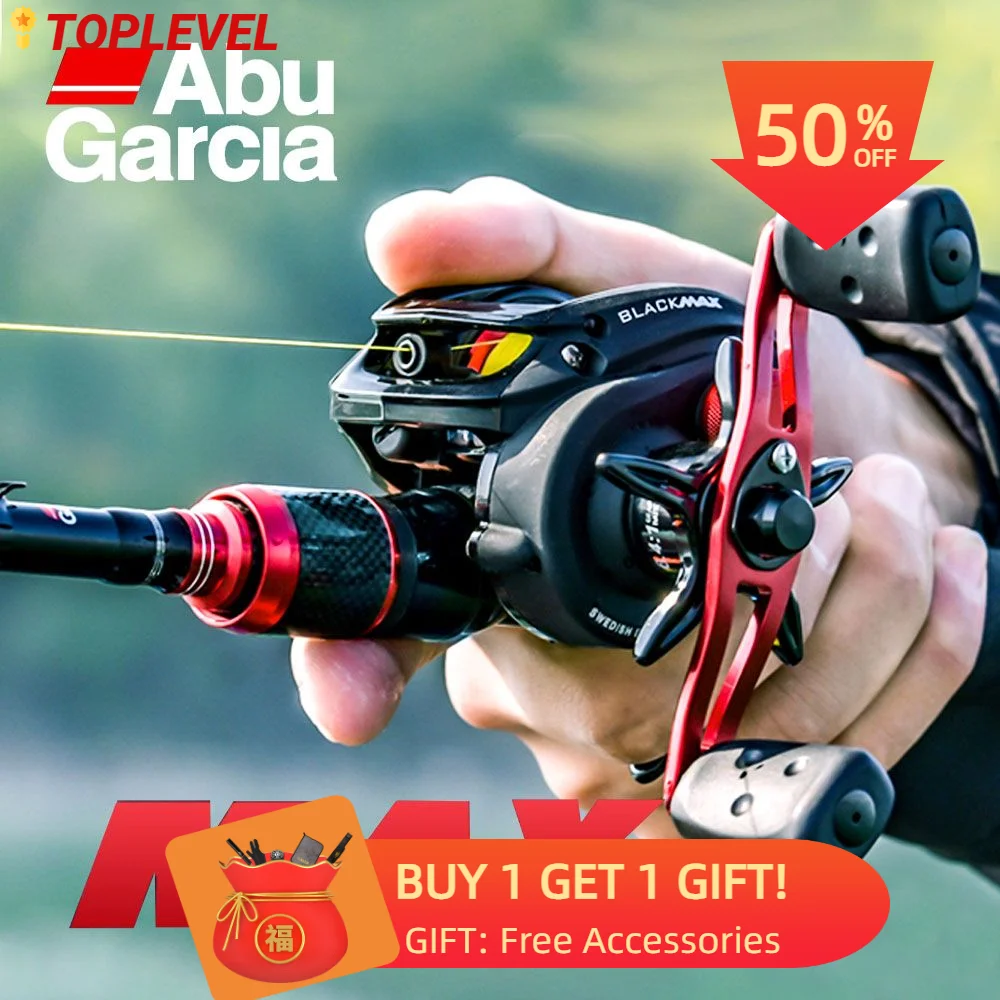 Abu Garcia Black BMAX3 MAX X 207g Right/Left Hand Bait casting Fishing Reel 6.4:1 Max Drag 8kg Carbon Fiber Fishing Reel 5BB