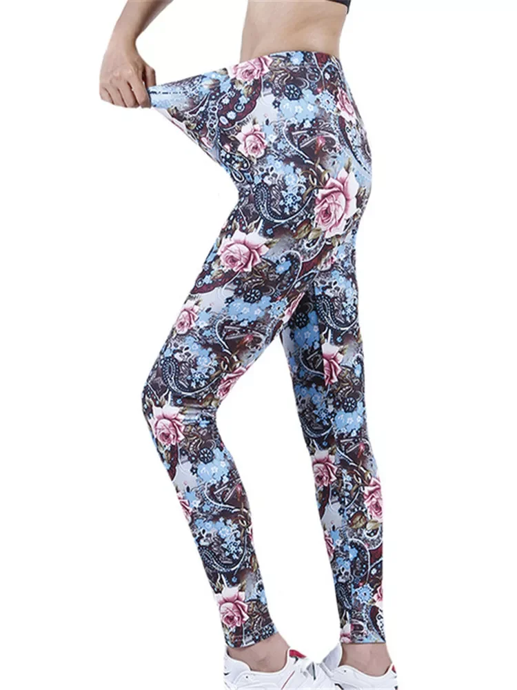 High Waist Heart Fitness Leggings Women Workout Push Up Activewear Feminina Colored Geometry Pattern New Yoga Jeggings