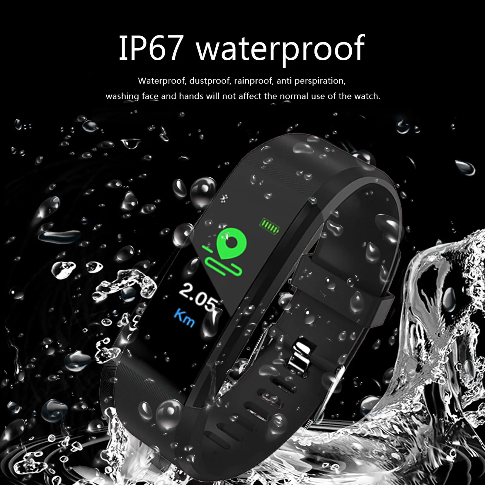 115plus Bluetooth Смарт-часы спортивные водонепроницаемые для фитнеса трекер активности