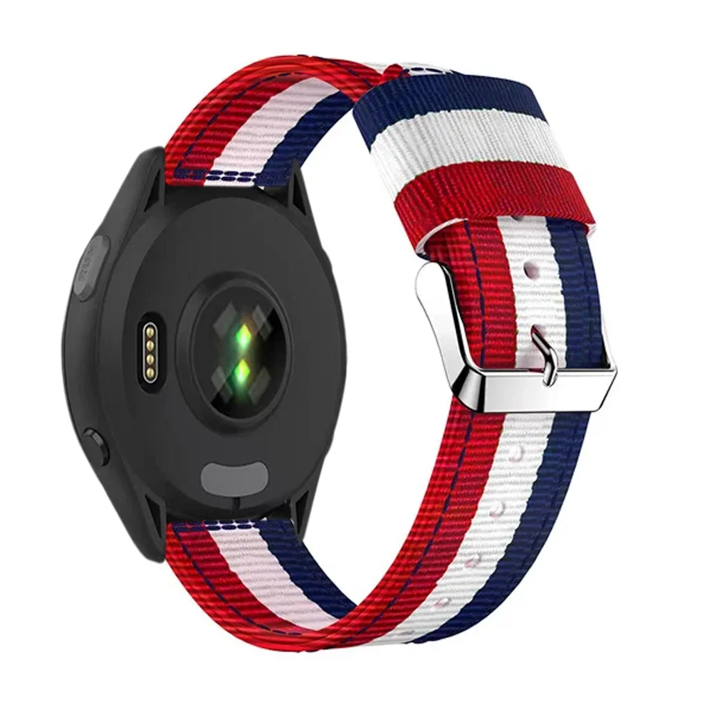 Фото Холщовый нейлоновый ремешок 22 мм 20 мм для Garmin Forerunner 570 965 265 165 55 970 Venu 3, браслет, ремень Vivoactive 6 5 Approach S50 Band №4