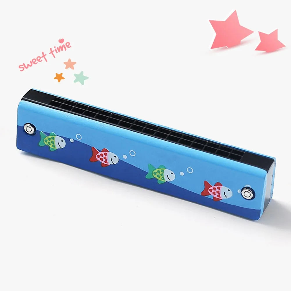 

Wooden Harmonica 16 Holes Educational Gift Instrument Kids Mouth Music Organ Replacement 1pcs Durable Pratical