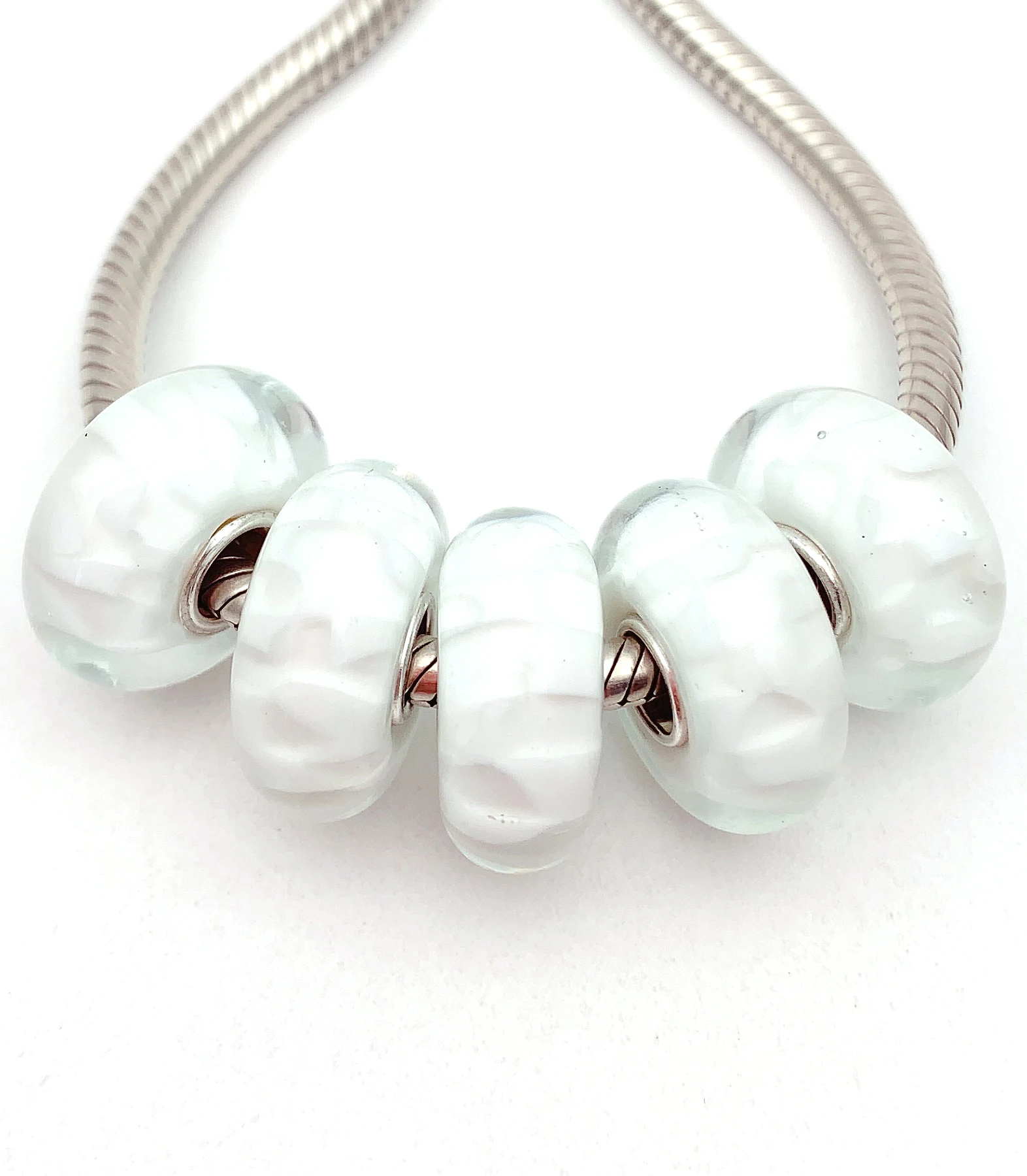 

YG192 5X 100% Authenticity S925 Sterling Silver Beads Murano Glassbeads Bead Fit European Charms Bracelet Diy Jewelry Lampwork