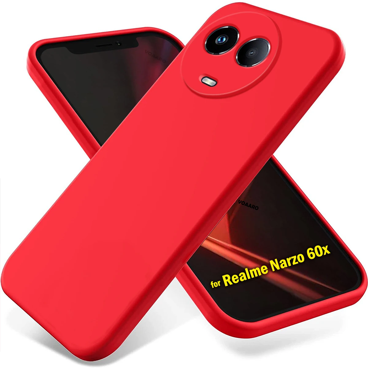 

Soft Liquid Silicone Protective Funda for OPPO Realme Narzo 60x Case for Realme Narzo 60x Case Back Cover with Silicone Strap