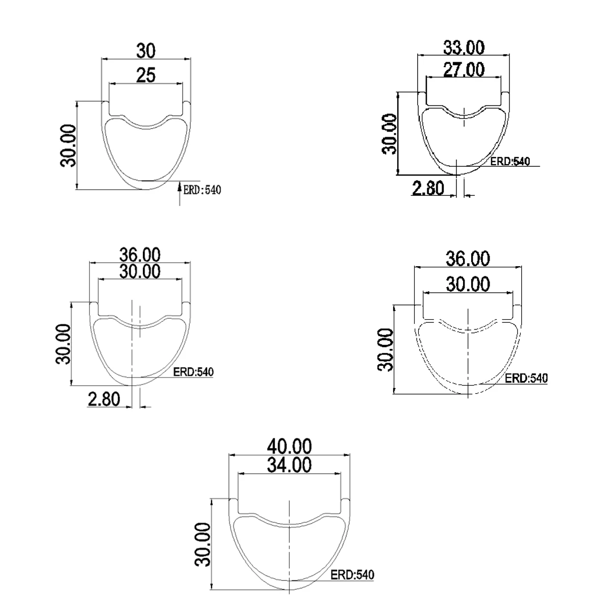 Кая бескамерная 30 33 36 40 мм ширина