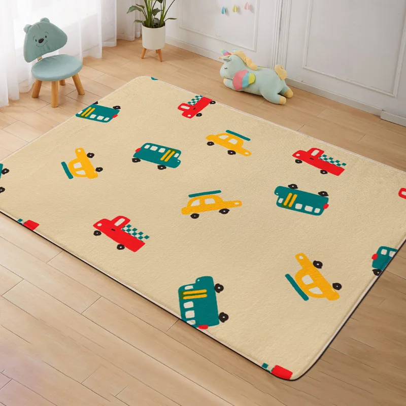 

Cute Fruit Animal Print Crystal Velvetcarpet Living Room Baby Crawling Play Mats Bedroom Girl Decoration Cloakroom Rug