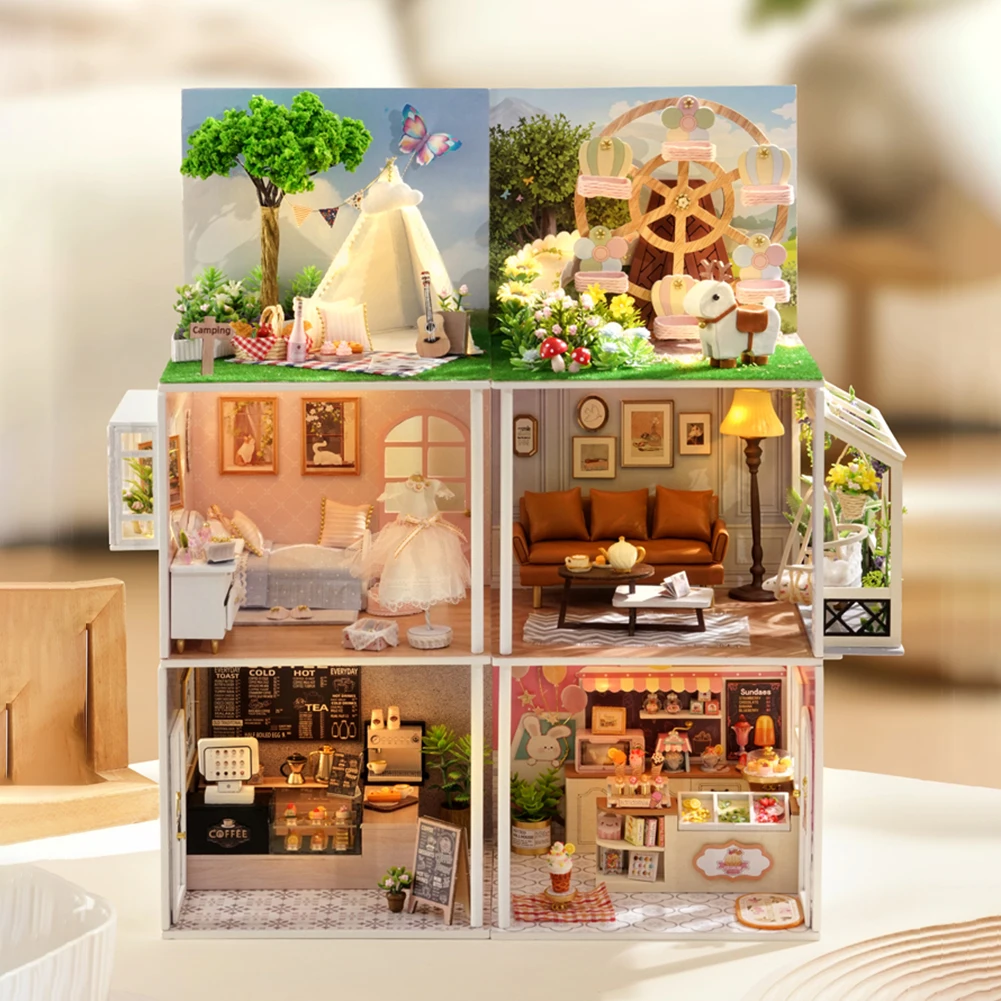 

Набор миниатюрный деревянный для кукольного домика «сделай сам», Игрушечная модель с аккумулятором и пылесборником, миниатюрная мебель, игрушка для подарка на день рождения