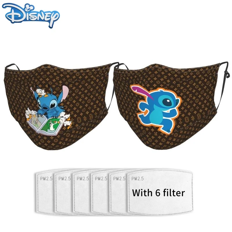 

Disney Cartoon Printing Adult Mask Outdoor Sports Protection Sunscreen Dust Masks Washable Adjustable Suitable Men Women 2PCS