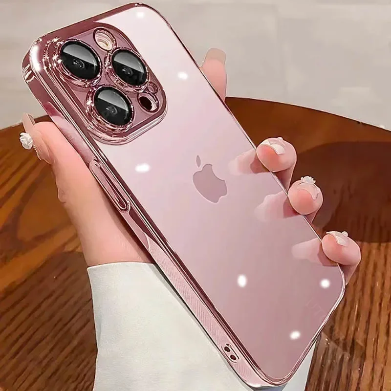 Роскошный мягкий чехол из ТПУ для телефона IPhone 11 12 13 14 15 16 Pro Max Plus прозрачный