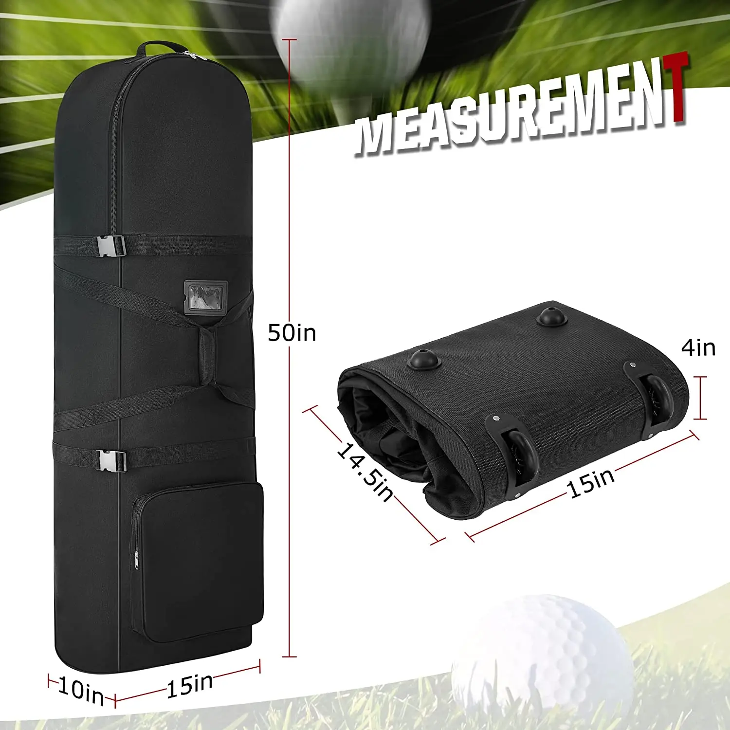 Soft Golf Travel Bags with Stabilizing Straps, Heavy Duty 900D Polyester Oxford Wear Resistant, Extra Storage Pocket, Upgraded R