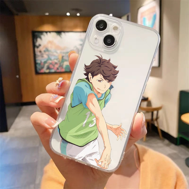 Haikyuu Anime Volleyball Luxury Transparent Soft Phone Case For iPhone 14 13 12 11 Pro Max XS X XR SE3 7 8 Plus Shockproof Cover