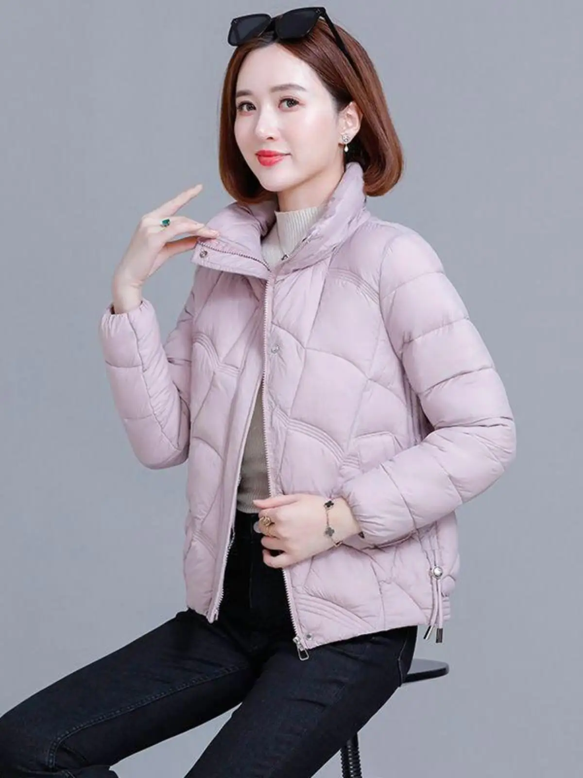 Women's Cotton-Padded Jacket Short 2024 Korean Sle New Coat Fashion Thickened Warm Stand...