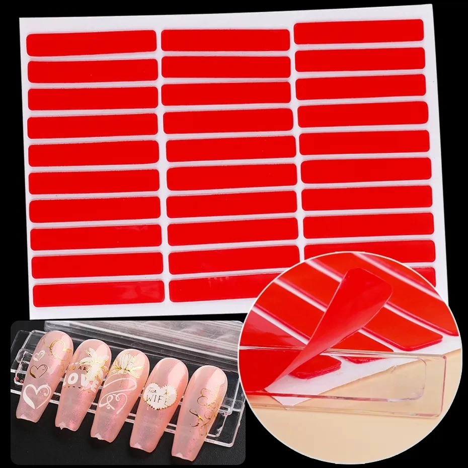 

30pcs Clear Nail Adhesive Tape False Nails Display Stand Glue Stickers Double-sided Pasted Manicure Practice Showing Tools SMT-H