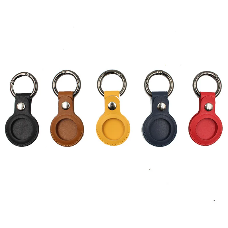 

Colorful Leather Keychain Party Favor Anti-lost Airtag Protector Bag All-inclusive keychain locator Individually Packaged Small