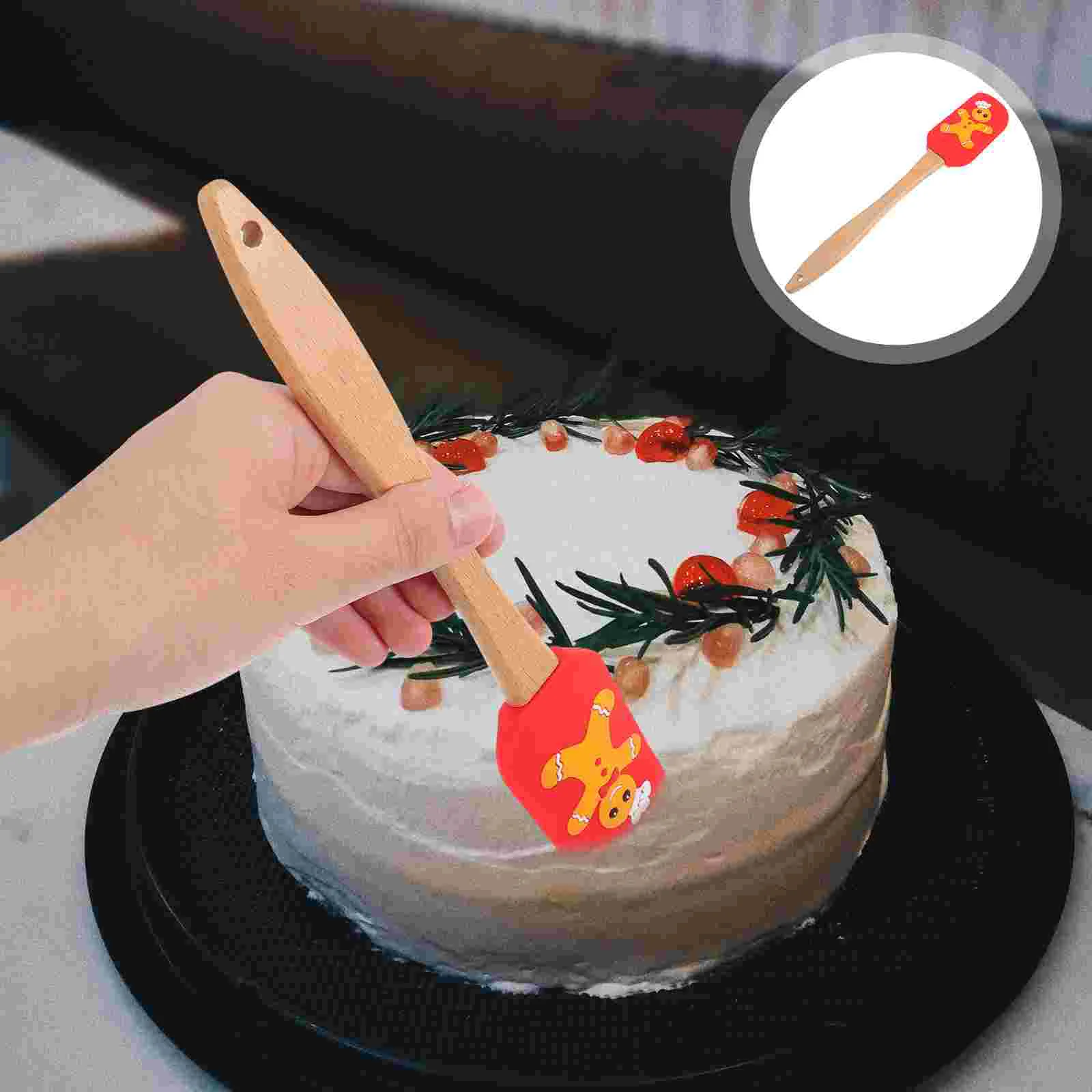 

Spatula Cake Christmas Set Decorating Cookie Serving Printingspreader Cream Baking Cheese Rustic Cooking Rubber Pancake