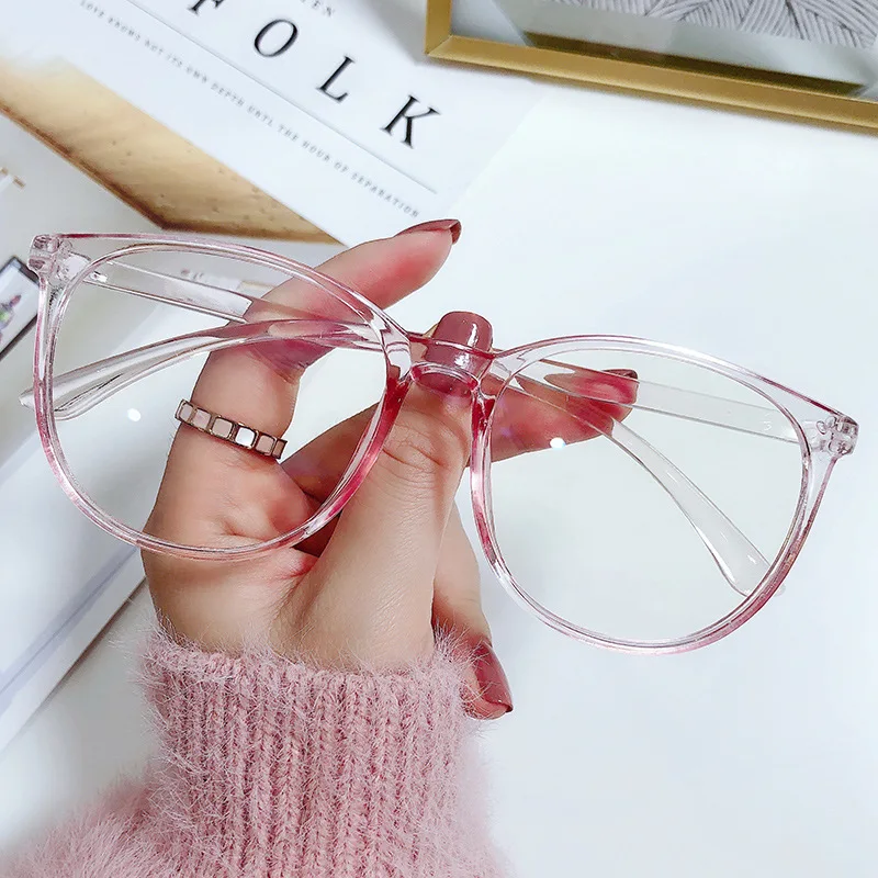 Vintage Big Frame Transparent Plain Glasses Ultralight Women Fashion for Party Decorate Eyeglasses Fake |