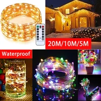 2022 led christmas fairy lights copper wire string 5 20m holiday outdoor lamp garland for 2023 new year tree wedding decoration