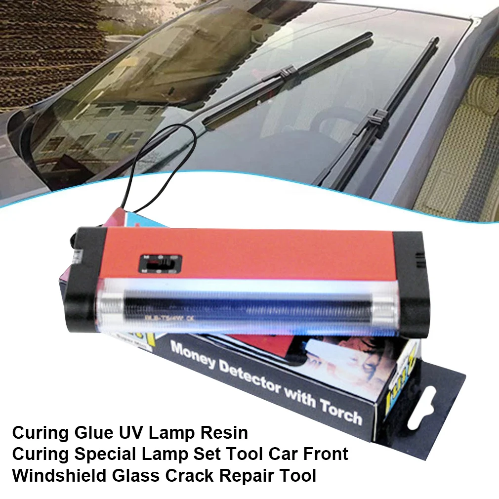New Professional Car Glass Repair Resin Ultraviolet Curing Lamp UV Light Resin Glue Tool Car Front Windshield Glass Crack Repair